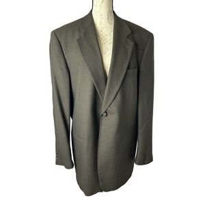 Monsieur By Givenchy Blazer Jacket Men's Size 44L Brown Houndstooth 2 Button‎